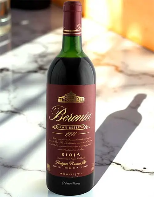 Beronia Gran Reserva 1991 - Venta de vinos antiguos Beronia Gran Reserva 1991