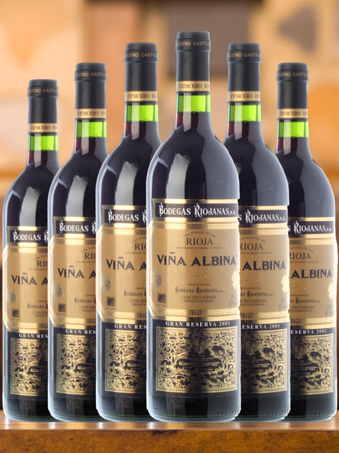 6 Botellas vina albina 1998 - Venta de vinos antiguos Navidad 2025 Viña Albina Gran Reserva 1998
