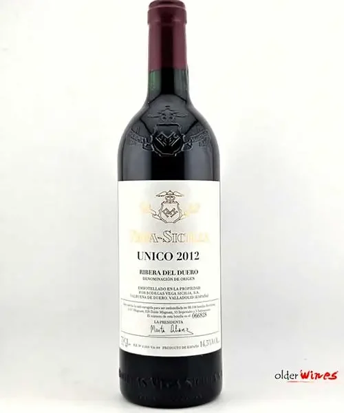 Vino Vega Sicilia Unico 2012 - Venta de vinos antiguos Vino Vega Sicilia Único 2012