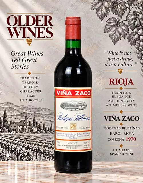Vina zaco 1970 - Venta de vinos antiguos Viña Zaco 1970